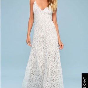 Lulus white lace maxi